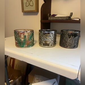Bath and Body Works 3 wick candle holders